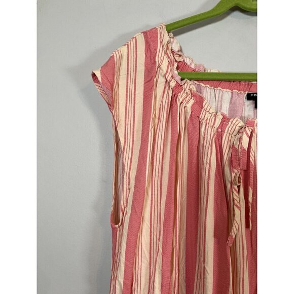 Torrid Striped Dress 3X Pink Milkmaid Midi Feminine Coverup Beach Neutral Retro - Picture 4 of 14